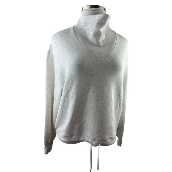 Varley Betsy Sweat Doublesoft Oversized Cowl Neck Sweatshirt Ivory Marl Medium - Picture 16 of 16